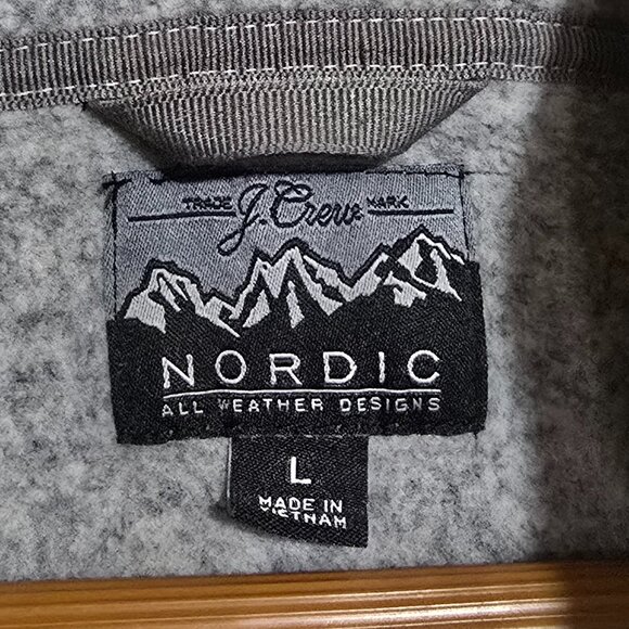 J.Crew NORDIC All Weather Designs 1/4 Zip Pullover Gray - Sz L* - Picture 3 of 6